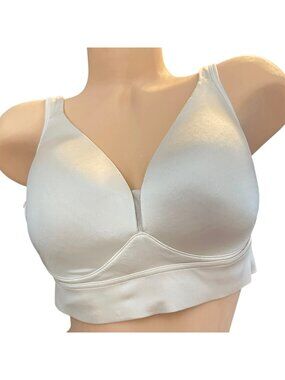 Jockey Womens White Full Coverage Wireless Bra Size Large